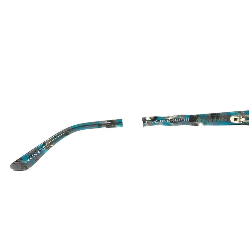 Truth & Love Eyeglasses Frames T&L 02 COL 60 Black Blue Tortoise Oval 51-17-135
